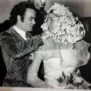 Gino con Marcela Tinayre y el diseño de su Vestido de Novia